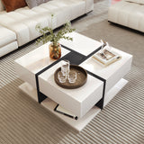 Coffee Table with 4 Drawers and Storage Shelf | Modern Living Room Centre Table