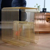Scandinavian Metal Coffee Table with Storage | Minimalist Living Room Side Table