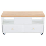 Lift Top Coffee Table with Wheels and 4 Drawers | Extendable Dining and Work Table
