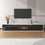 High Gloss TV Unit with Colour Changing LED Lights | Black and White TV Cabinet