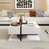 Coffee Table with 4 Drawers and Storage Shelf | Modern Living Room Centre Table