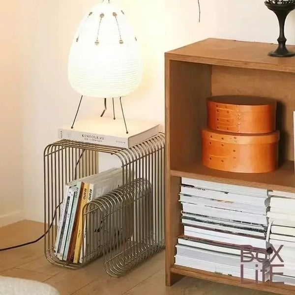 Scandinavian Metal Coffee Table with Storage | Minimalist Living Room Side Table