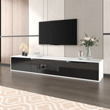 High Gloss TV Unit with Colour Changing LED Lights | Black and White TV Cabinet