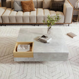 Coffee Table with Removable Storage Box | Wood and Concrete Effect Living Room Table