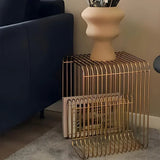 Scandinavian Metal Coffee Table with Storage | Minimalist Living Room Side Table
