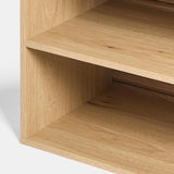 Slatted Wooden TV Unit with Open Shelves | Wood TV Cabinet UK