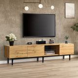 Wood Effect TV Unit 175cm with LED Lights | TV Cabinet with Storage