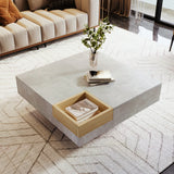 Coffee Table with Removable Storage Box | Wood and Concrete Effect Living Room Table
