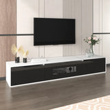 High Gloss TV Unit with Colour Changing LED Lights | Black and White TV Cabinet