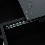 Square Marble Effect Coffee Table with 4 Sliding Drawers | Large Modern Centre Table