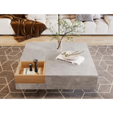 Coffee Table with Removable Storage Box | Wood and Concrete Effect Living Room Table