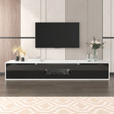 High Gloss TV Unit with Colour Changing LED Lights | Black and White TV Cabinet