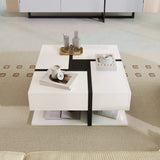 Coffee Table with 4 Drawers and Storage Shelf | Modern Living Room Centre Table