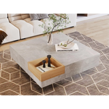 Coffee Table with Removable Storage Box | Wood and Concrete Effect Living Room Table