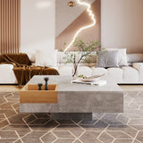 Coffee Table with Removable Storage Box | Wood and Concrete Effect Living Room Table