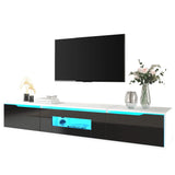 High Gloss TV Unit with Colour Changing LED Lights | Black and White TV Cabinet
